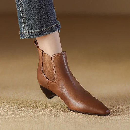 Bottes en cuir véritable Laira