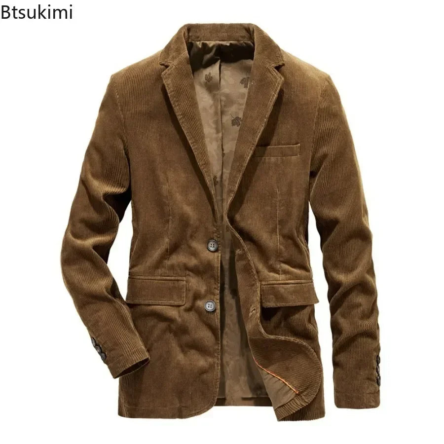 Jean - Élégance intemporelle : Veste en velours côtelé pour hommes, idéale pour le printemps et l'automne. Style décontracté et ajusté, parfait pour les affaires ou les sorties.