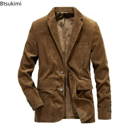 Jean - Élégance intemporelle : Veste en velours côtelé pour hommes, idéale pour le printemps et l'automne. Style décontracté et ajusté, parfait pour les affaires ou les sorties.