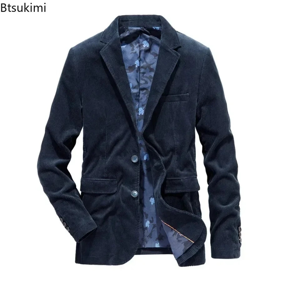 Jean - Élégance intemporelle : Veste en velours côtelé pour hommes, idéale pour le printemps et l'automne. Style décontracté et ajusté, parfait pour les affaires ou les sorties.