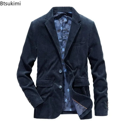Jean - Élégance intemporelle : Veste en velours côtelé pour hommes, idéale pour le printemps et l'automne. Style décontracté et ajusté, parfait pour les affaires ou les sorties.