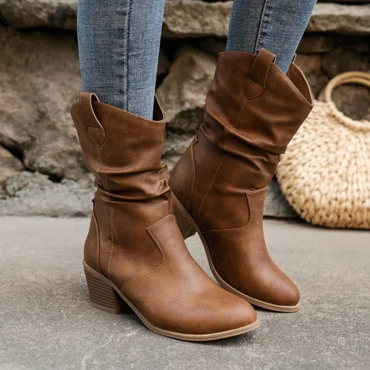 La Maison Élise® | Classiques Bottes Western Mi-Mollet