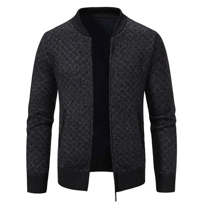 Pull Marcel – Tricot Épais Zippé, Col V Hivernal pour Hommes Mûrs et Élégants