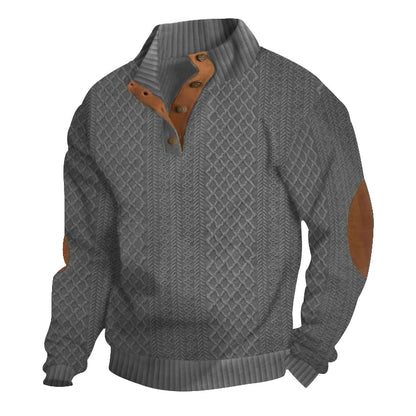 Marc: Pull col montant en jacquard, confort et style intemporel.