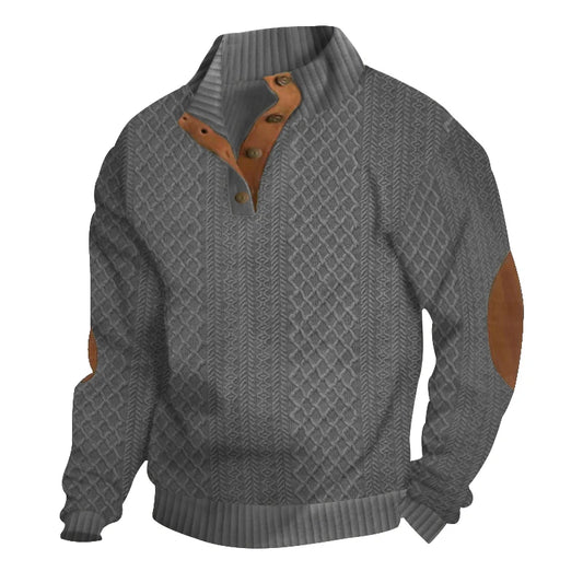 Marc: Pull col montant en jacquard, confort et style intemporel.