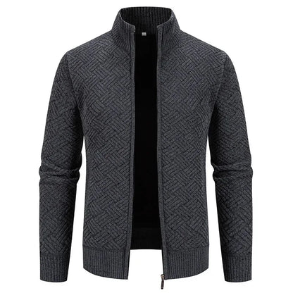Thierry – Gilet Tricoté à Col Montant, Coupe Cintrée et Style Automnal Décontracté
