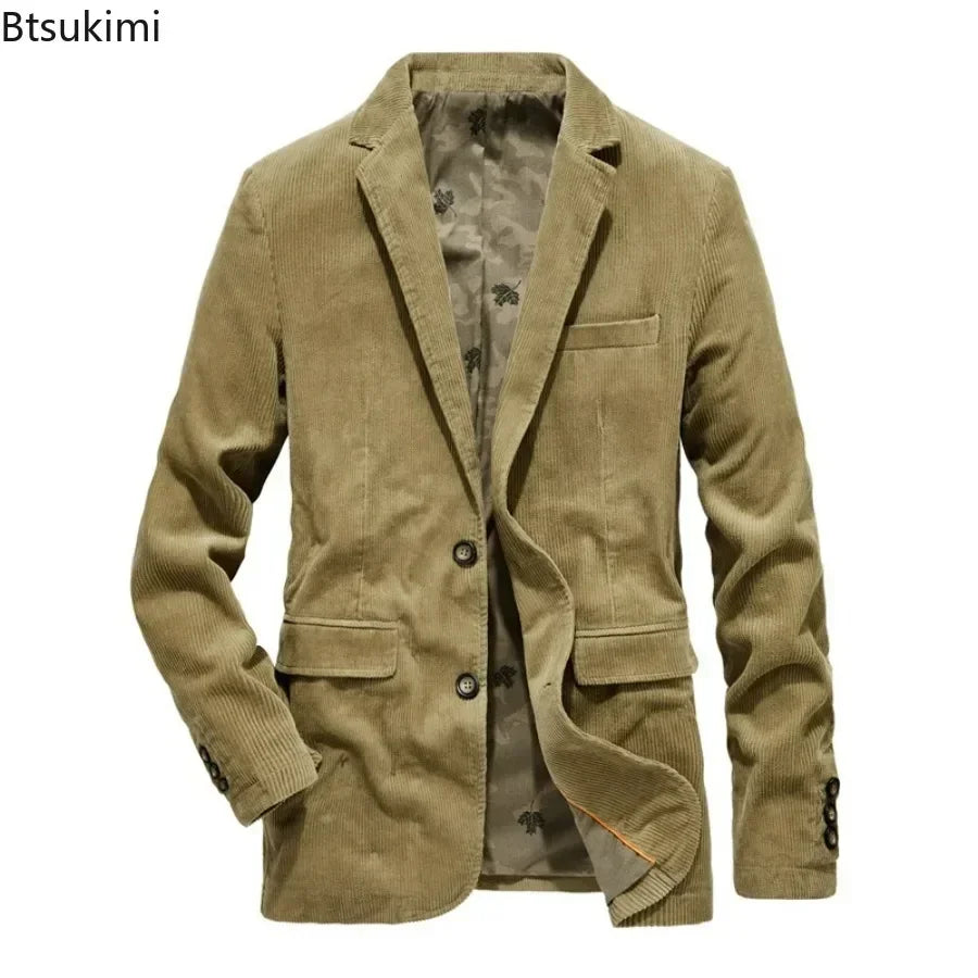 Jean - Élégance intemporelle : Veste en velours côtelé pour hommes, idéale pour le printemps et l'automne. Style décontracté et ajusté, parfait pour les affaires ou les sorties.