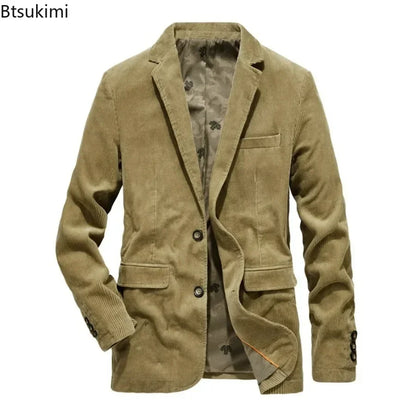 Jean - Élégance intemporelle : Veste en velours côtelé pour hommes, idéale pour le printemps et l'automne. Style décontracté et ajusté, parfait pour les affaires ou les sorties.