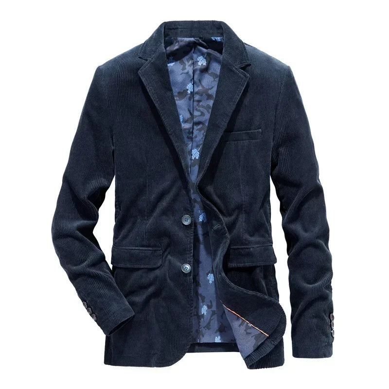 Jean - Élégance intemporelle : Veste en velours côtelé pour hommes, idéale pour le printemps et l'automne. Style décontracté et ajusté, parfait pour les affaires ou les sorties.