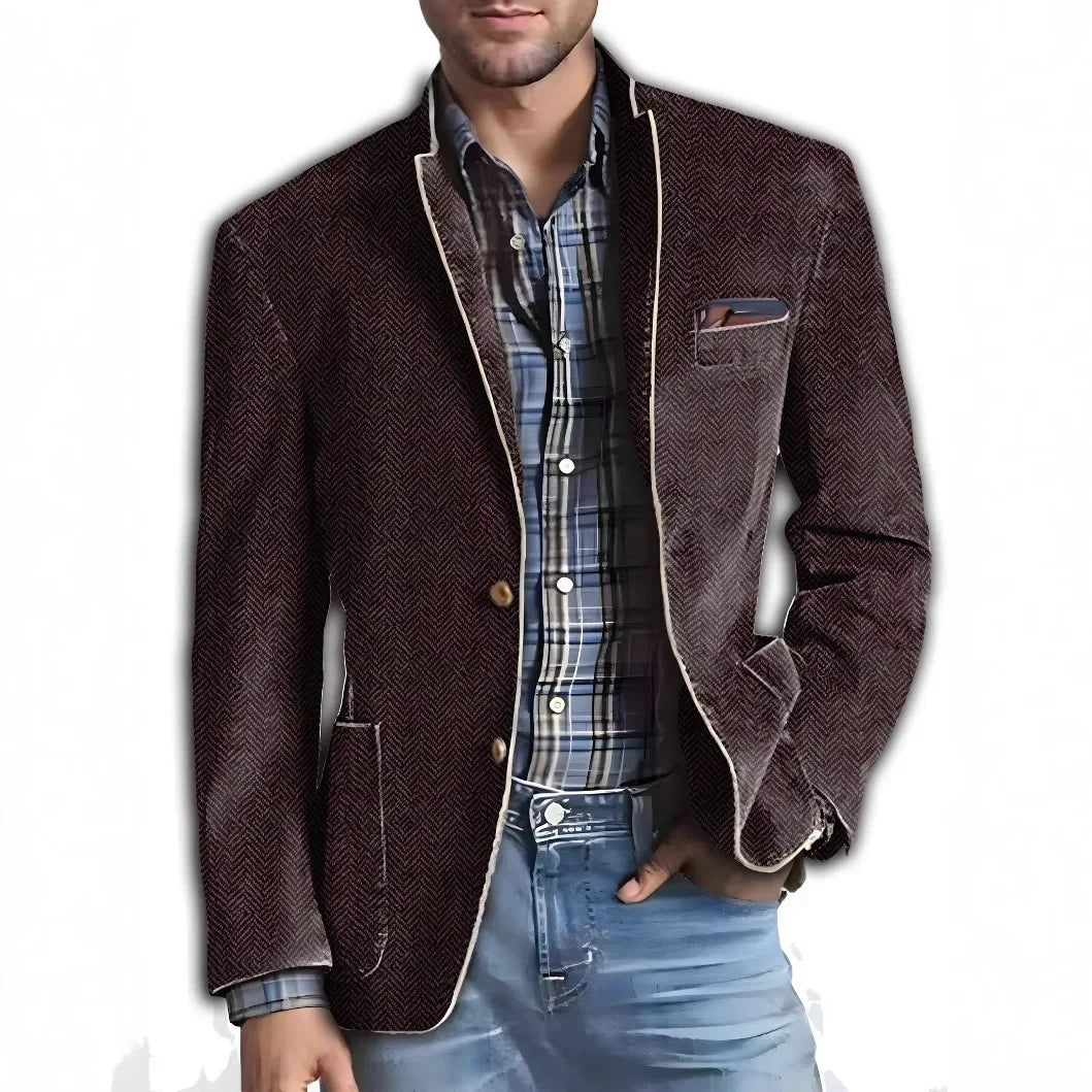 Marc - Élégante Veste de Costume Imprimée pour Homme, Confort et Style Assurés!