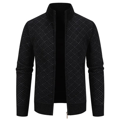Thierry – Gilet Tricoté à Col Montant, Coupe Cintrée et Style Automnal Décontracté