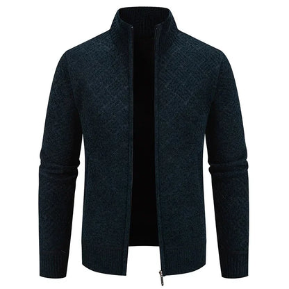 Thierry – Gilet Tricoté à Col Montant, Coupe Cintrée et Style Automnal Décontracté