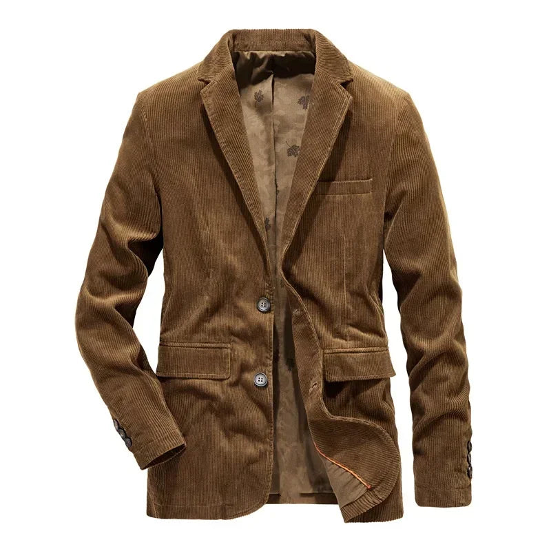 Jean - Élégance intemporelle : Veste en velours côtelé pour hommes, idéale pour le printemps et l'automne. Style décontracté et ajusté, parfait pour les affaires ou les sorties.