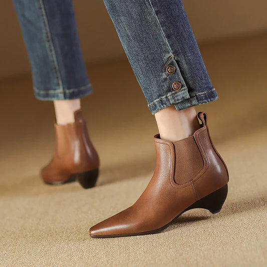 Bottes en cuir véritable Laira