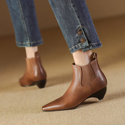 Bottes en cuir véritable Laira