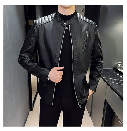 Noé | Blouson Similicuir à Col Montant pour Homme