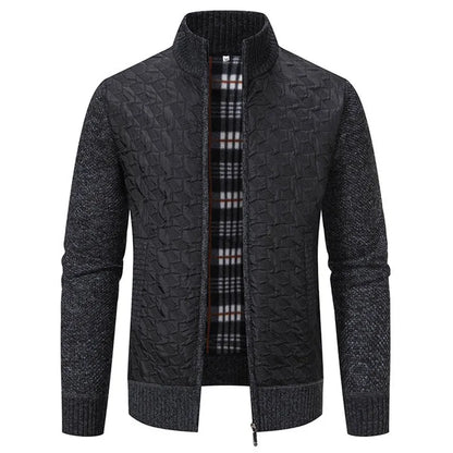 Julien: Manteau en tricot élégant pour hommes, style slim et confort optimal.