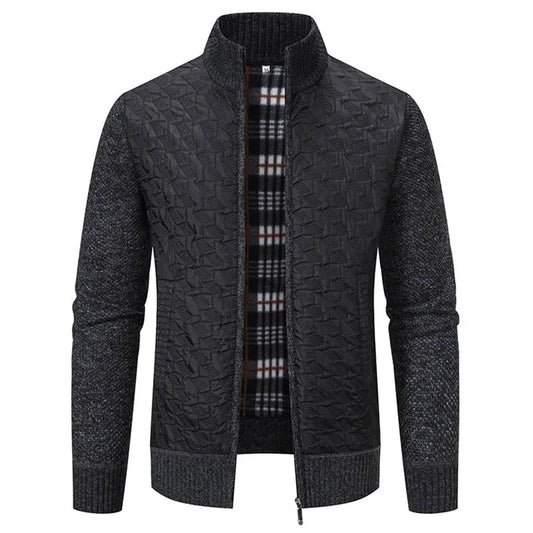 Julien: Manteau en tricot élégant pour hommes, style slim et confort optimal.
