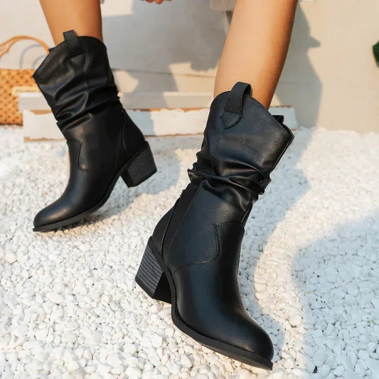 La Maison Élise® | Classiques Bottes Western Mi-Mollet