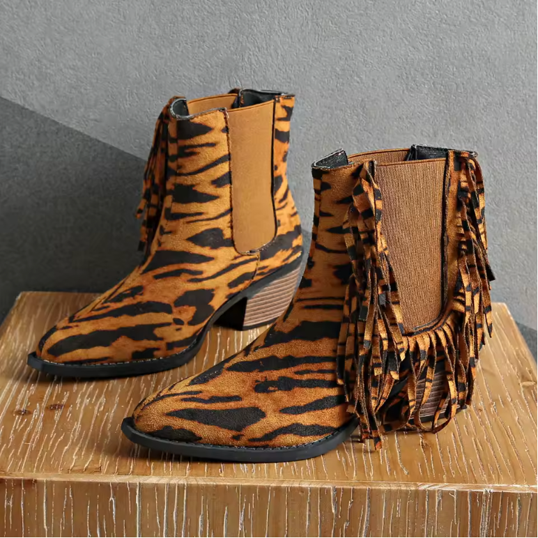 La Maison Élise® | Luxe Fringed Ankle Boots