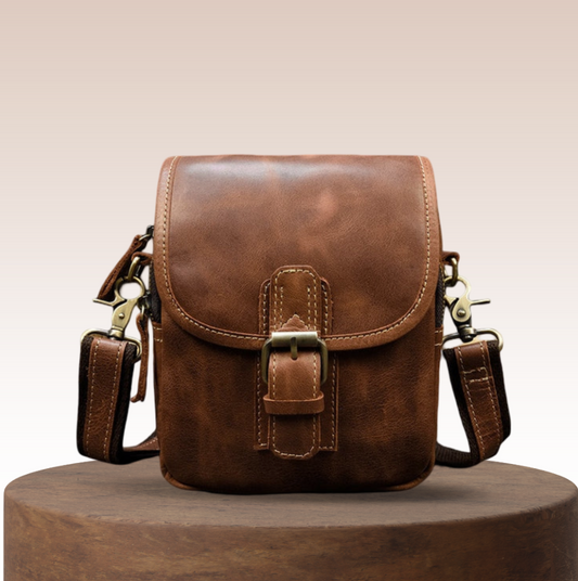 Zachary - Sac à bandoulière en cuir véritable pour hommes