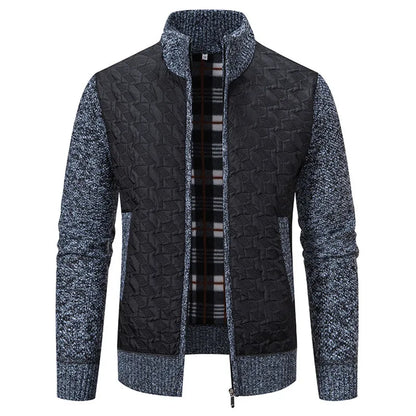 Julien: Manteau en tricot élégant pour hommes, style slim et confort optimal.