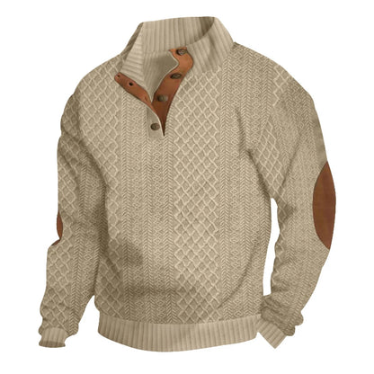Marc: Pull col montant en jacquard, confort et style intemporel.