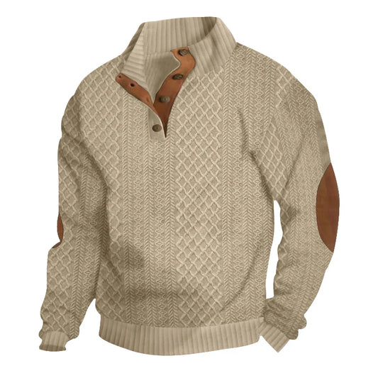 Marc: Pull col montant en jacquard, confort et style intemporel.