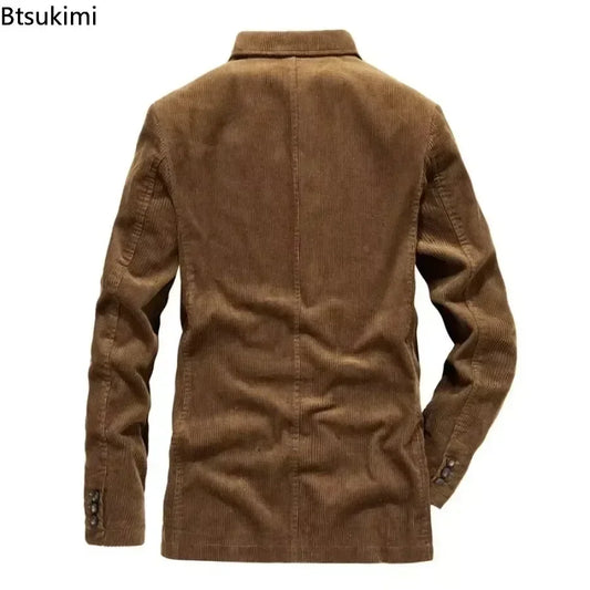 Jean - Élégance intemporelle : Veste en velours côtelé pour hommes, idéale pour le printemps et l'automne. Style décontracté et ajusté, parfait pour les affaires ou les sorties.
