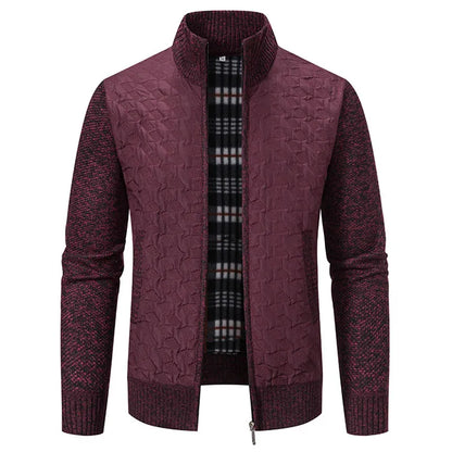 Julien: Manteau en tricot élégant pour hommes, style slim et confort optimal.