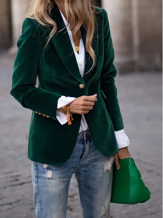 SLIM FIT VELVET BLAZER LUNA