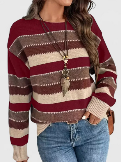 Pull Rayé en Couleur Poudrée