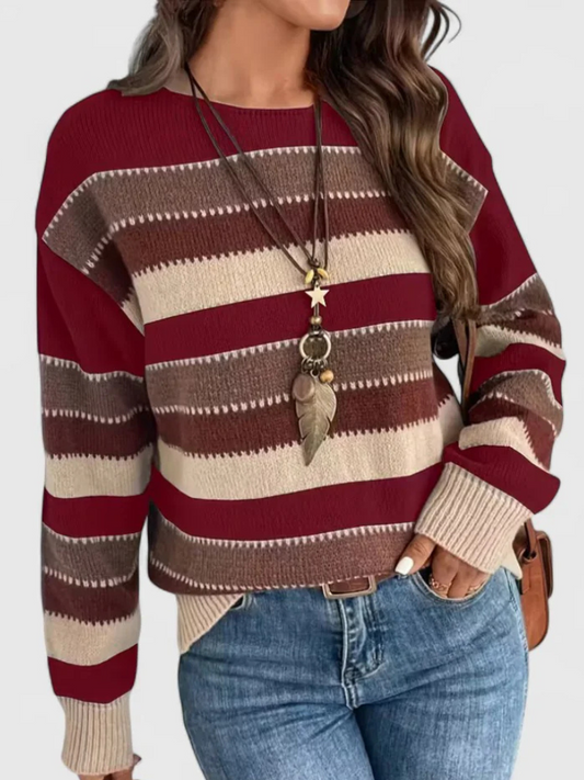 Pull Rayé en Couleur Poudrée