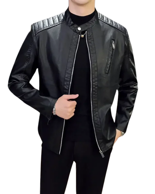Noé | Blouson Similicuir à Col Montant pour Homme