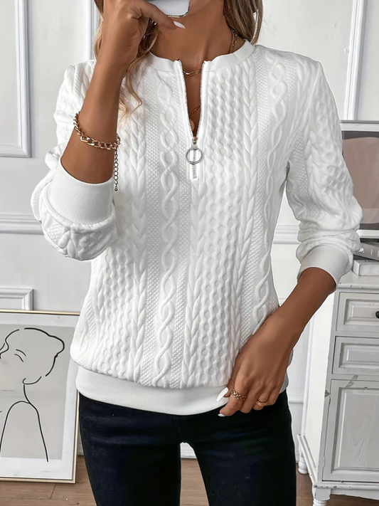 Pull Court en Maille Cablée avec Zip