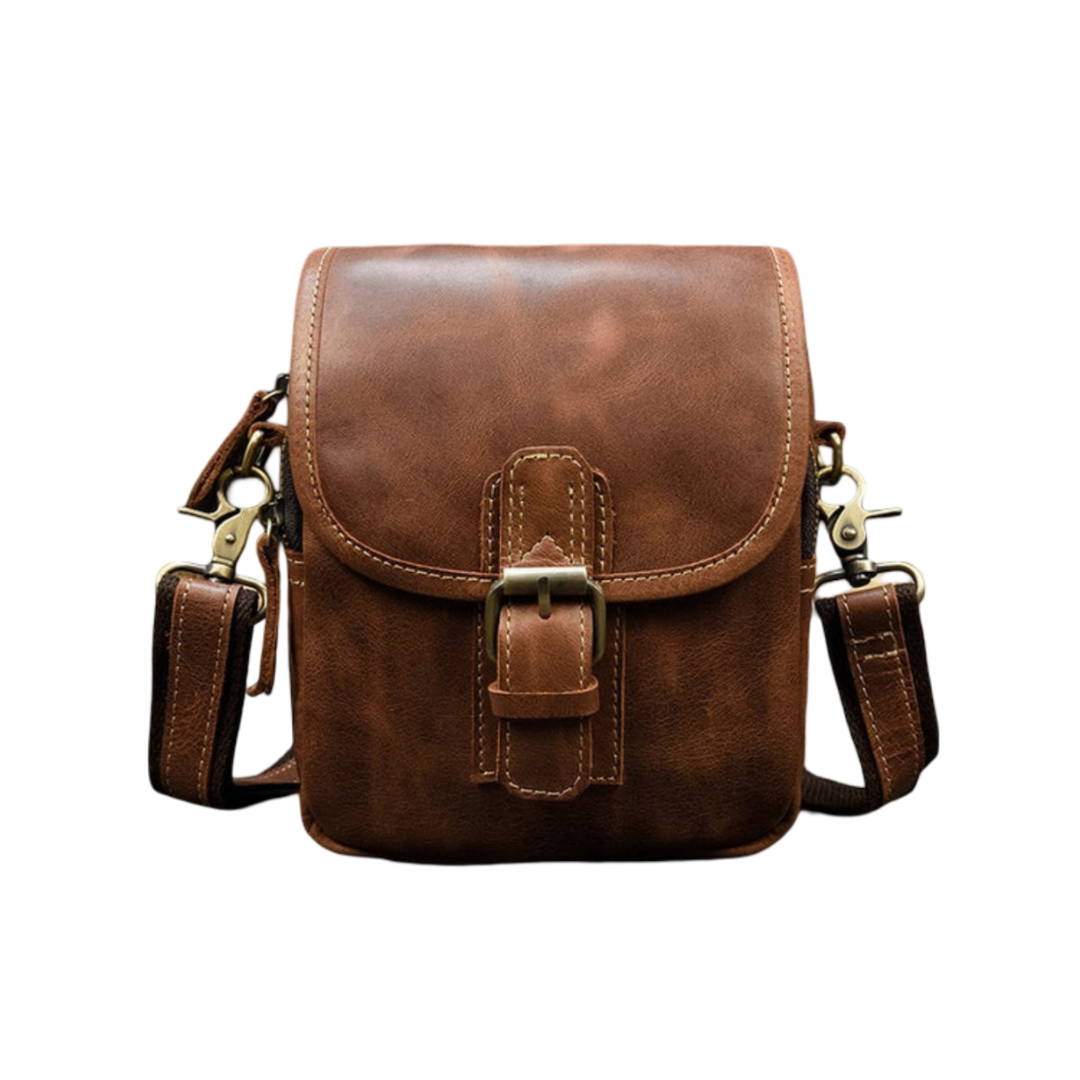 Zachary - Sac à bandoulière en cuir véritable pour hommes