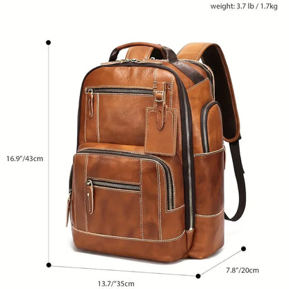 George - Sac à dos en cuir classique pour hommes