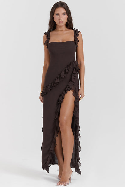 Dalia | Robe longue avec volants