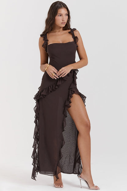 Dalia | Robe longue avec volants