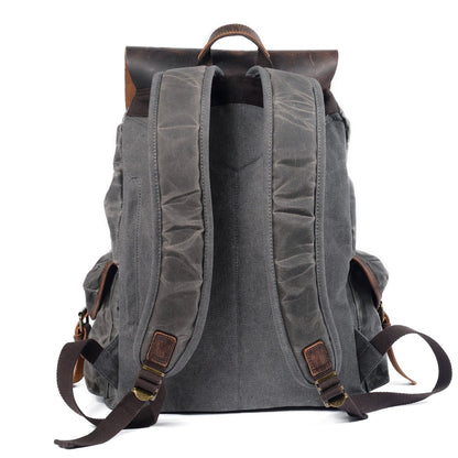 James - Sac à dos en toile et cuir vintage