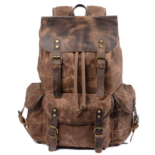 James - Sac à dos en toile et cuir vintage