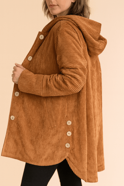INDIE - Veste à Capuche en Velours Côtelé