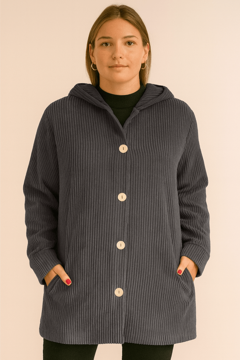 INDIE - Veste à Capuche en Velours Côtelé