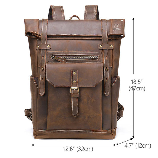 Larry - Sac à Dos en Cuir Rétro pour Hommes