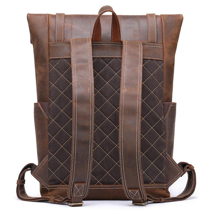 Larry - Sac à Dos en Cuir Rétro pour Hommes