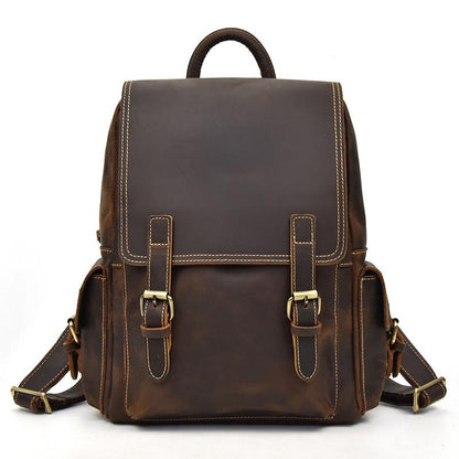 Nathan - Sac à dos en cuir résistant à l'eau