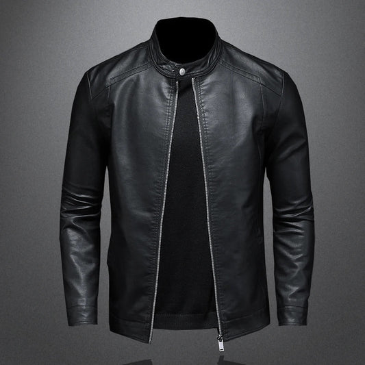 Clément | Veste Motard en Similicuir Noir pour Homme
