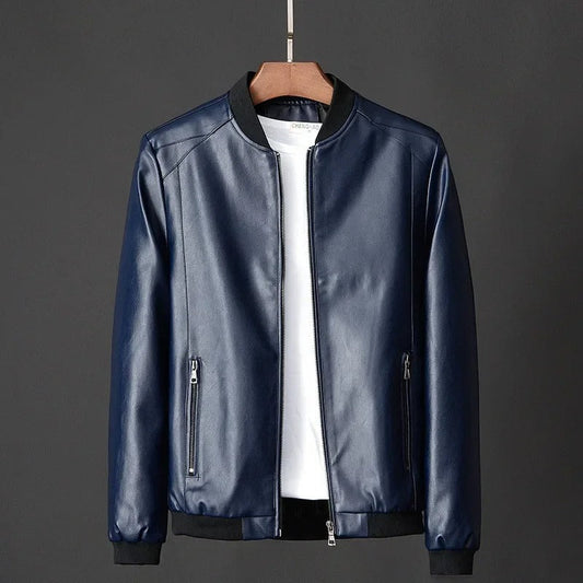Léo | Blouson Bomber en Similicuir Noir pour Homme