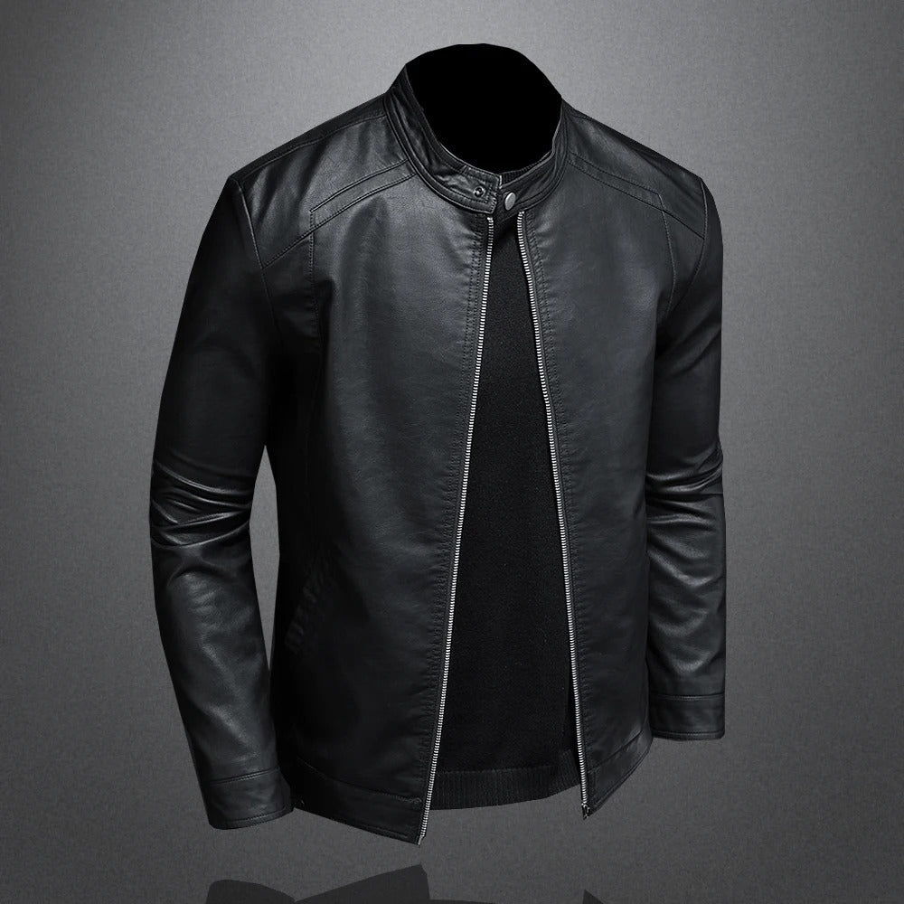 Clément | Veste Motard en Similicuir Noir pour Homme