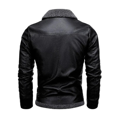 Veste en Cuir Éléguante en Fleece